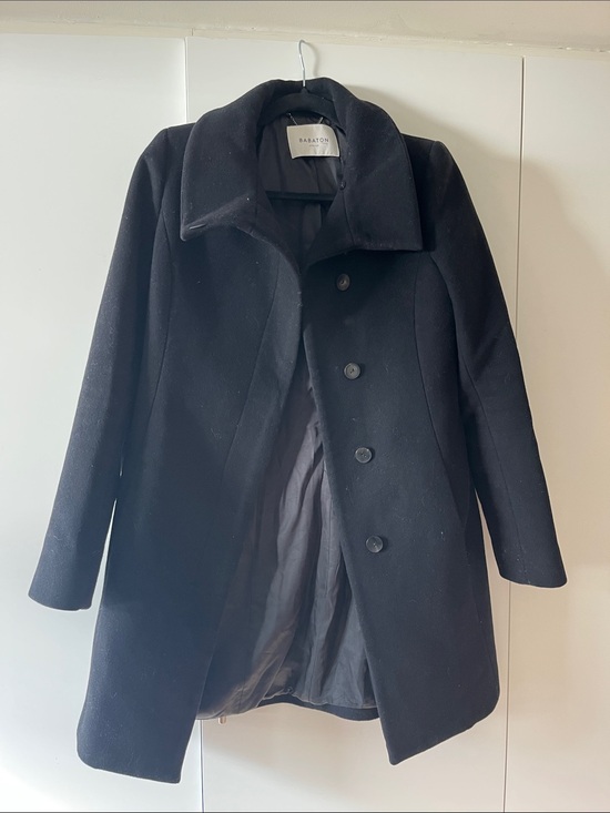 Babaton Jackets & Blazers - Babaton Black Wool Blend Funnel Neck Coat